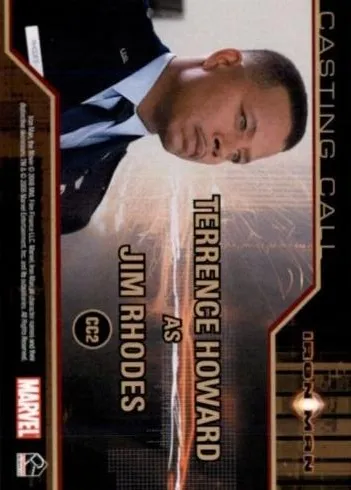 Terrence Howard as James Rhodes best rookie card - Iron Man - back
