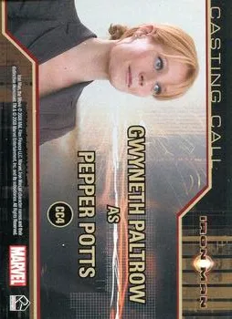 Pepper Potts best rookie card - Gwyneth Paltrow - Iron Man - back