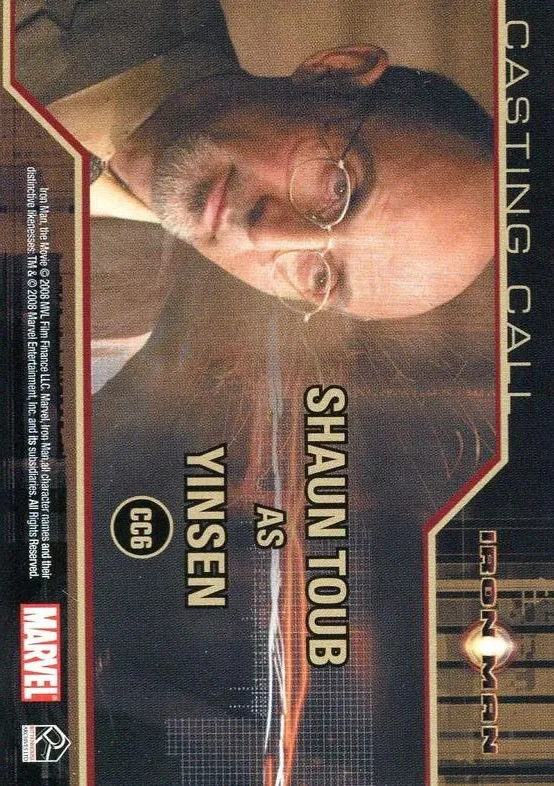 Shaun Toub as Yinsen best rookie card - Iron Man - back