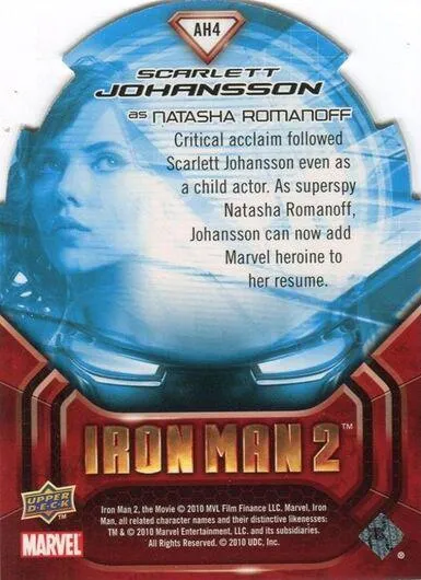 Scarlett Johansson as Natasha Romanoff best rookie card - Iron Man 2 - back