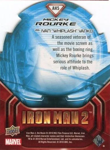 Ivan Vanko best rookie card - Mickey Rourke - Iron Man 2 - back