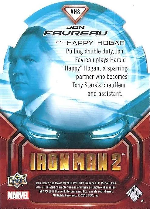 Happy Hogan best rookie card - Jon Favreau - Iron Man 2 - back