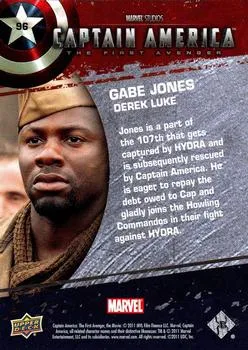 Gabe Jones best rookie card - Derek Luke - Captain America The First Avenger - back