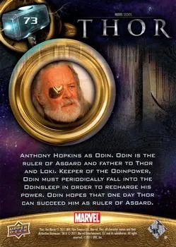 Odin best rookie card - Anthony Hopkins - Thor - back