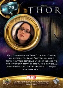 Darcy Lewis best rookie card - Kat Dennings - Thor - back