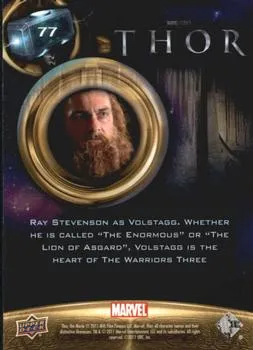 Volstagg best rookie card - Ray Stevenson - Thor - back