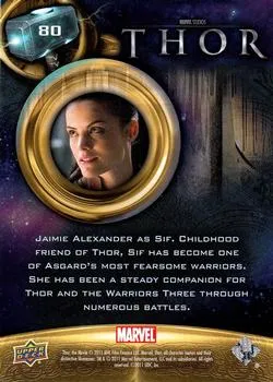 Sif best rookie card - Jaimie Alexander - Thor - back