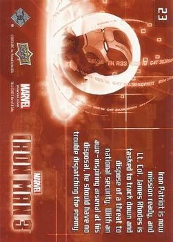 Iron Patriot best rookie card - Don Cheadle - Iron Man 3 - back