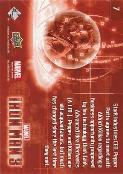Guy Pearce as Aldrich Killian best rookie card - Iron Man 3 - back