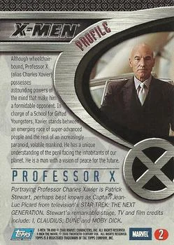 Patrick Stewart as Professor X best rookie card - X-Men - back