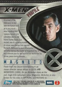 Magneto best rookie card - Ian McKellen - X-Men - back