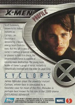 Cyclops best rookie card - James Marsden - X-Men - back