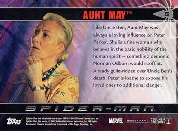 Aunt May best rookie card - Rosemary Harris - Spider-Man - back