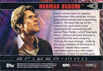 Norman Osborn best rookie card - Willem Dafoe - Spider-Man - back