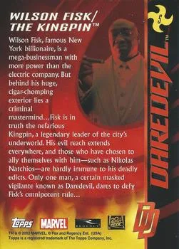 Michael Clarke Duncan as Kingpin best rookie card - Daredevil - back