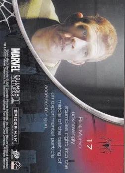 Flint Marko best rookie card - Thomas Haden Church - Spider-Man 3 - back