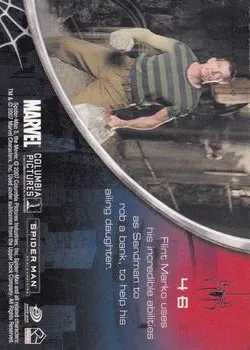 Sandman best rookie card - Thomas Haden Church - Spider-Man 3 - back